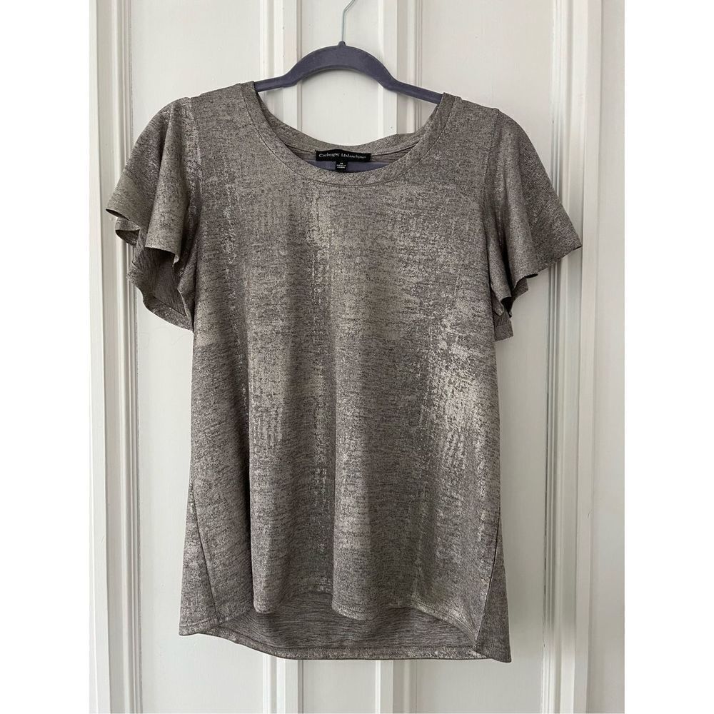 Catherine Malandrino gold sparkle tee M